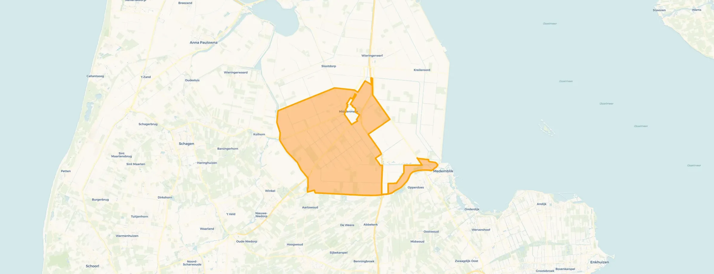Kaart van Buitengebied Middenmeer