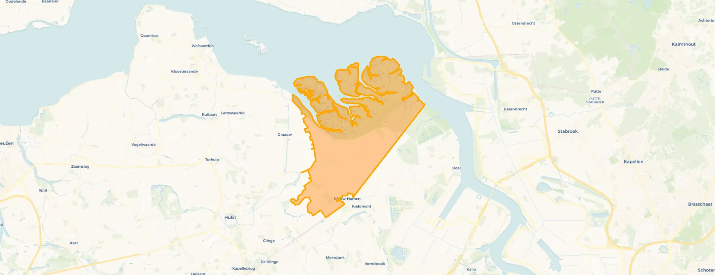 Kaart van Buitengebied Nieuw Namen