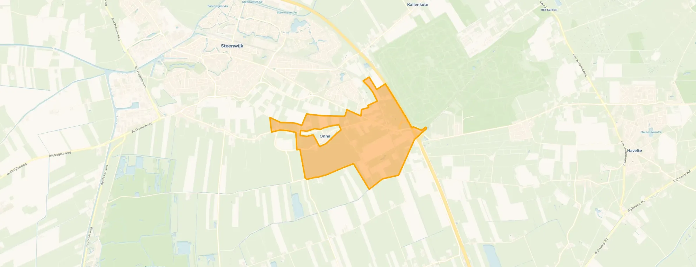Kaart van Buitengebied Onna