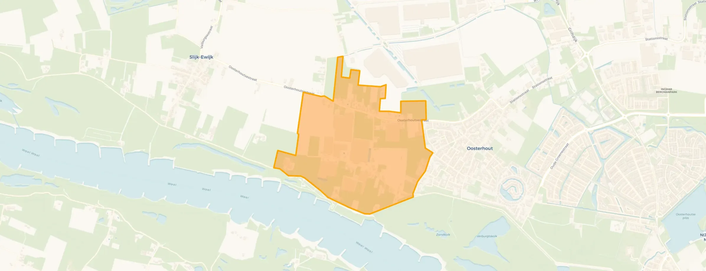 Kaart van Buitengebied Oosterhout West