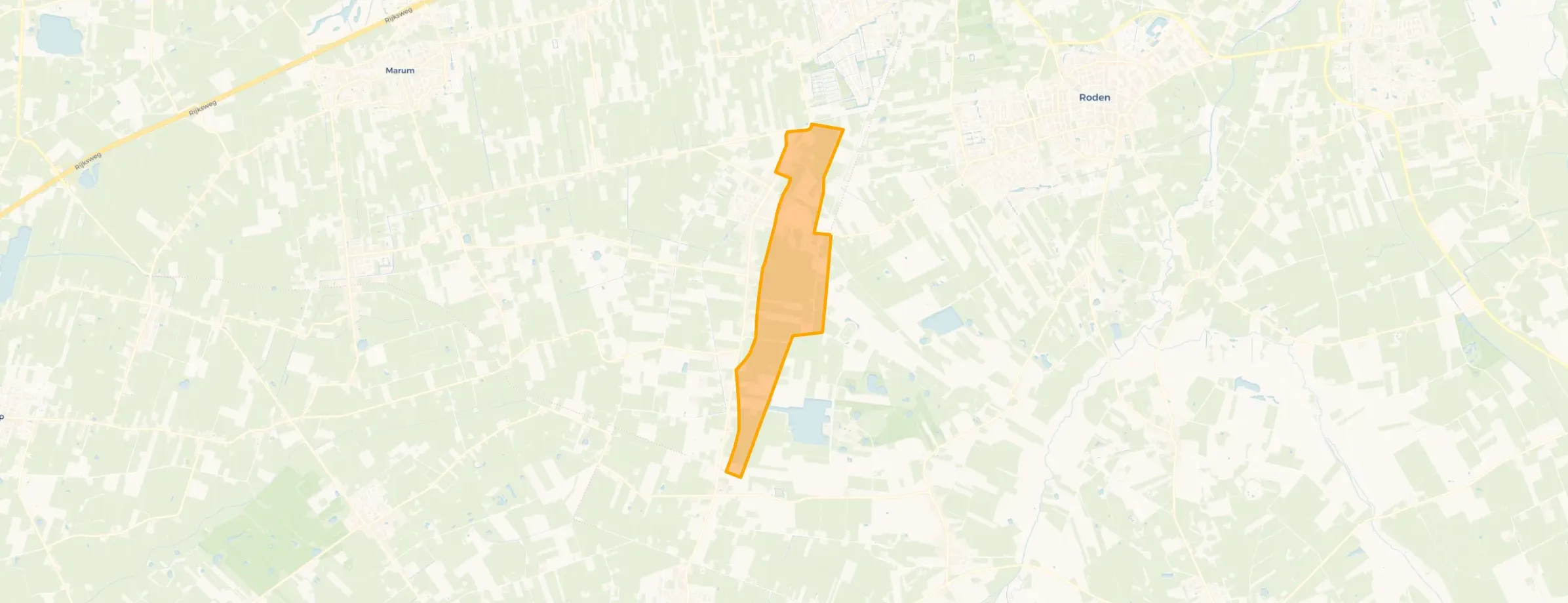 Kaart van Buitengebied ten oosten van Zevenhuizen