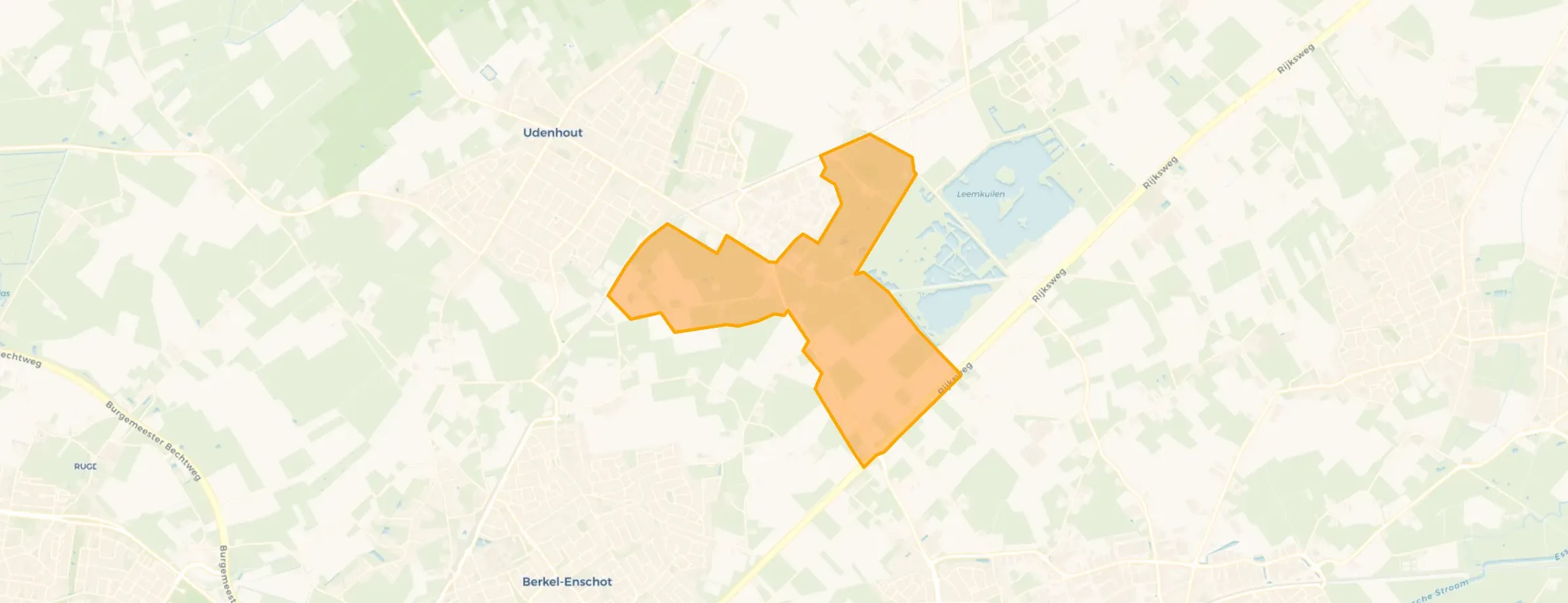 Kaart van Buitengebied Udenhout Zuid-Oost