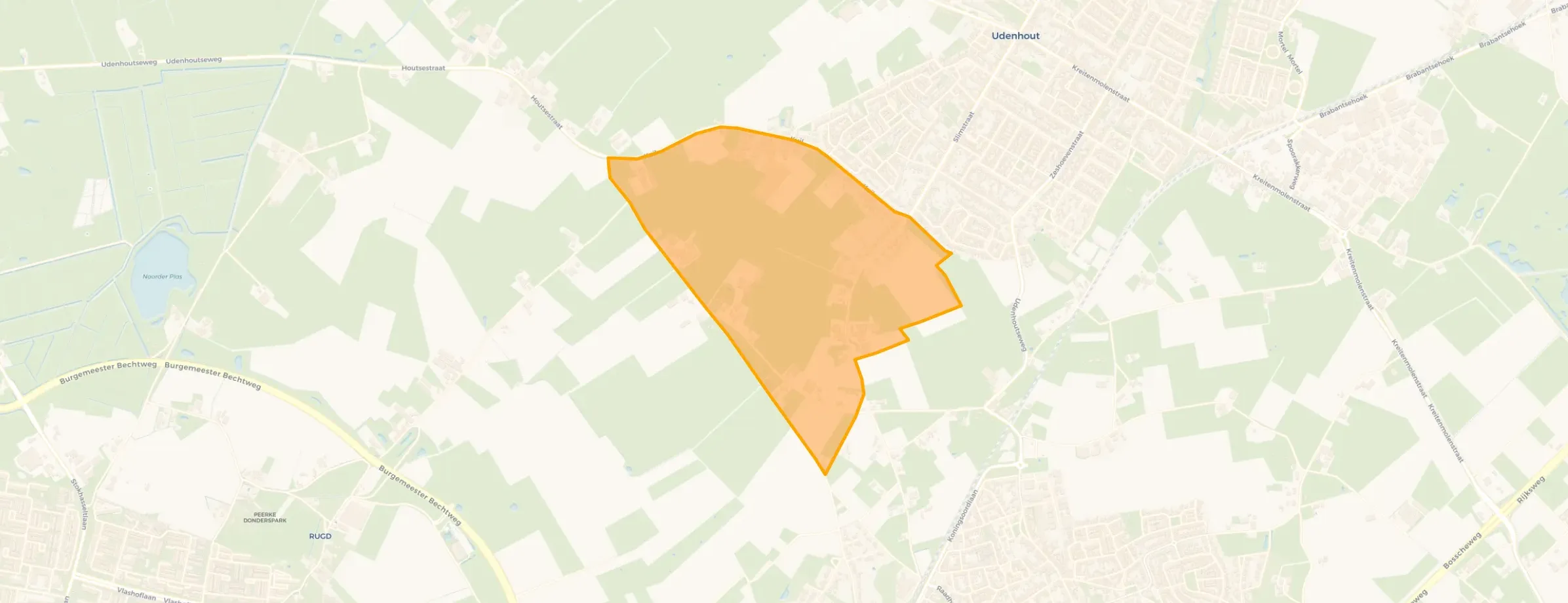 Kaart van Buitengebied Udenhout Zuid-West