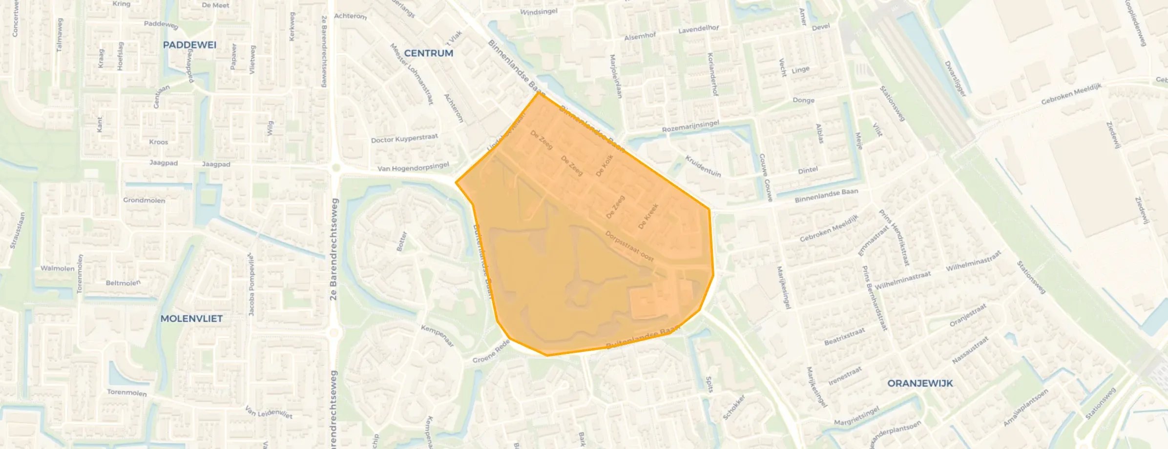 Kaart van Centrum Oost