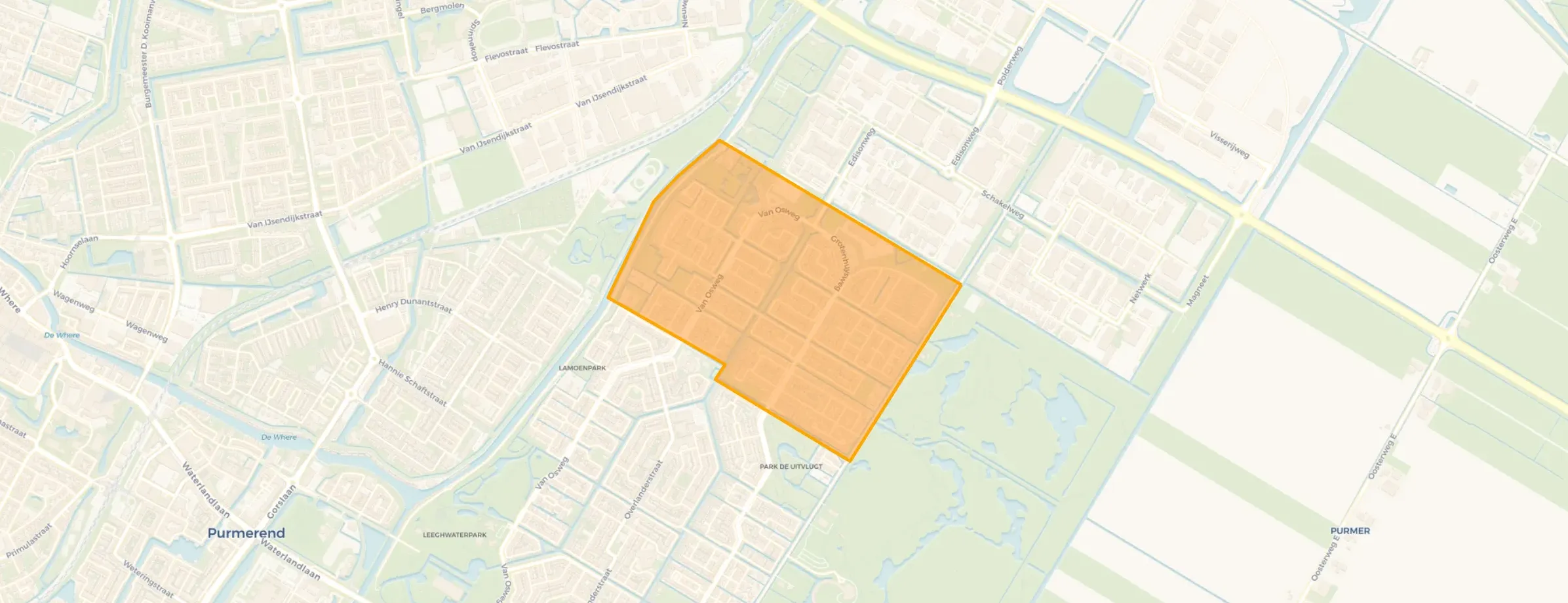 De Graeffweg en omgeving in Purmerend