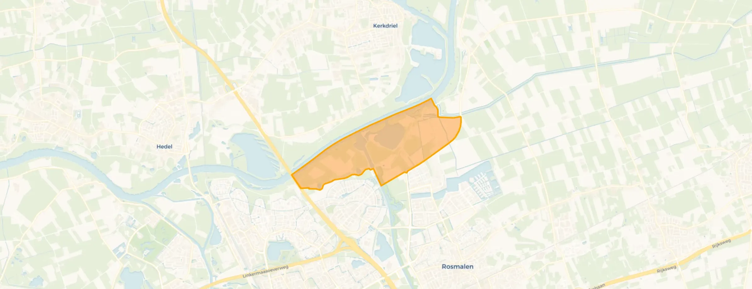 Kaart van De Koornwaard