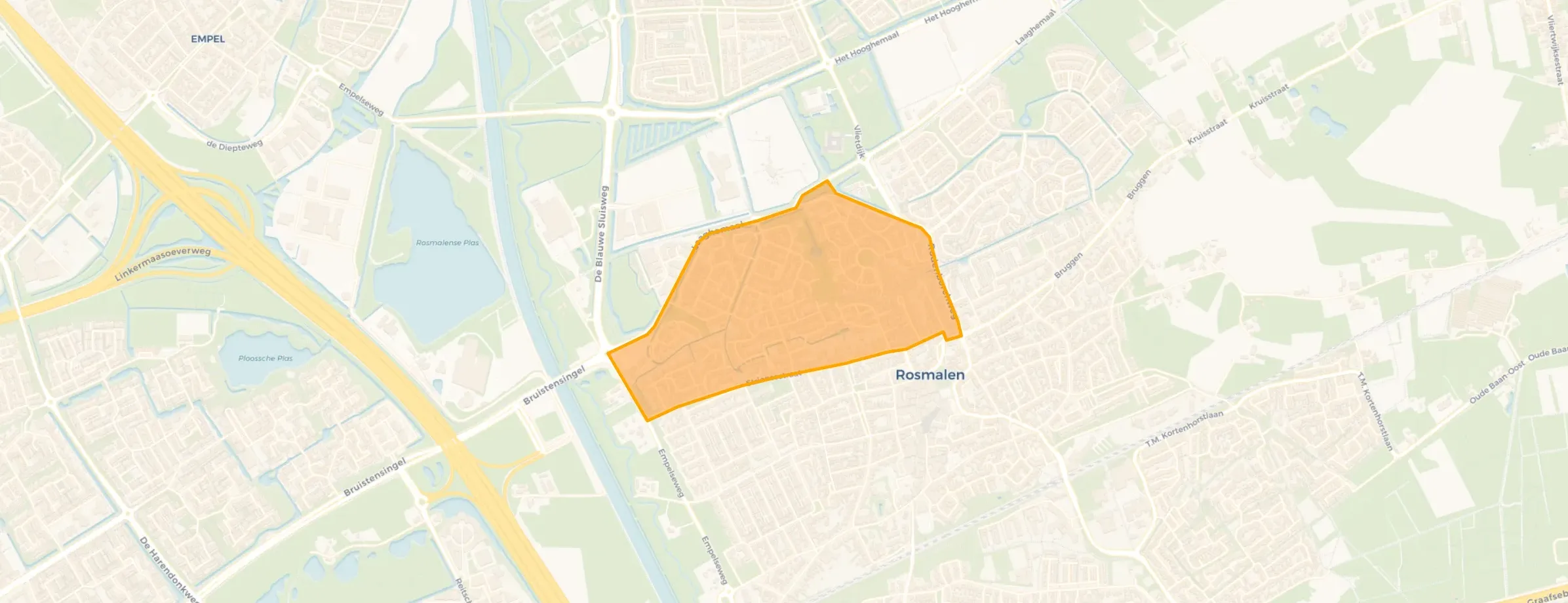 Kaart van De Overlaet west