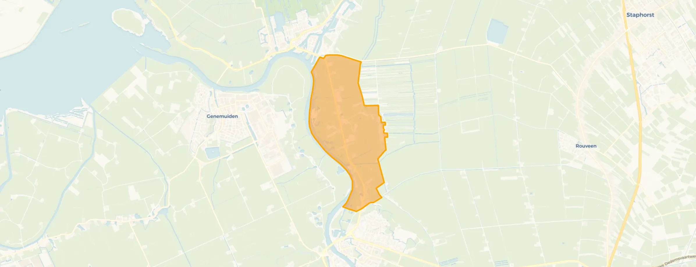 Kaart van De Velde-Zwartewatersklooster