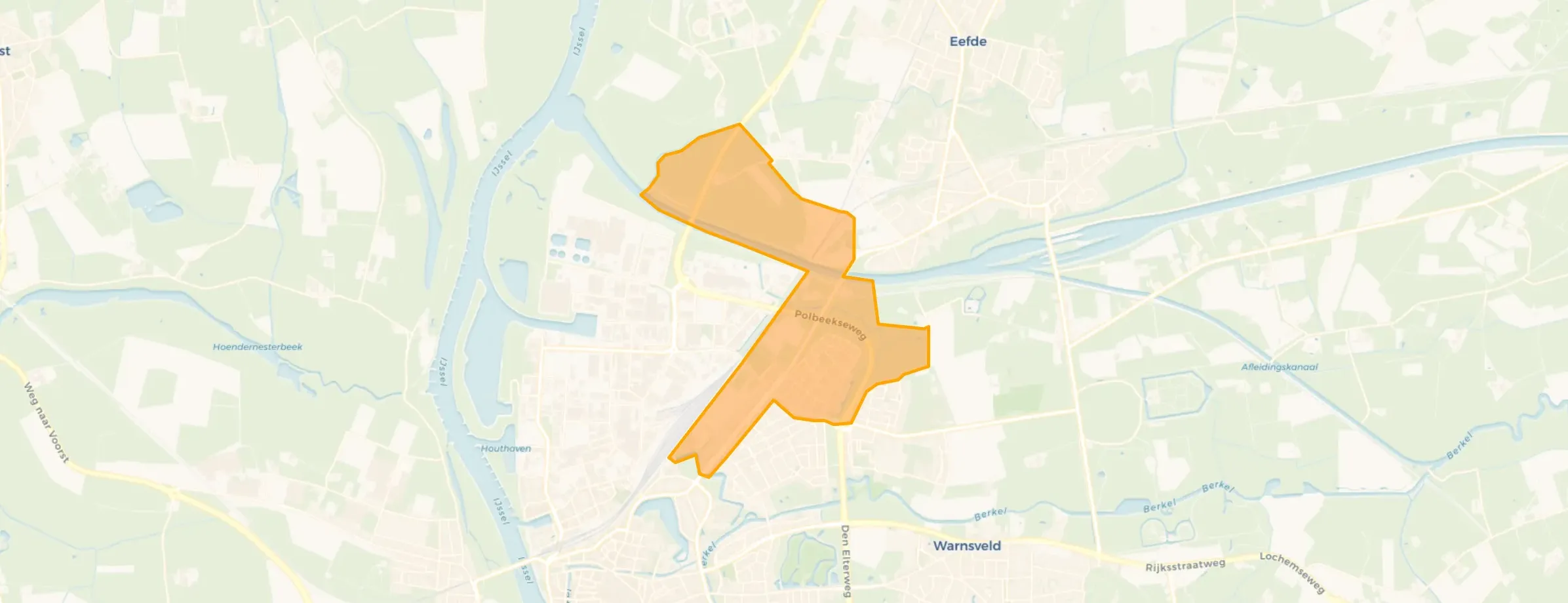 Kaart van Deventerweg en Polbeek