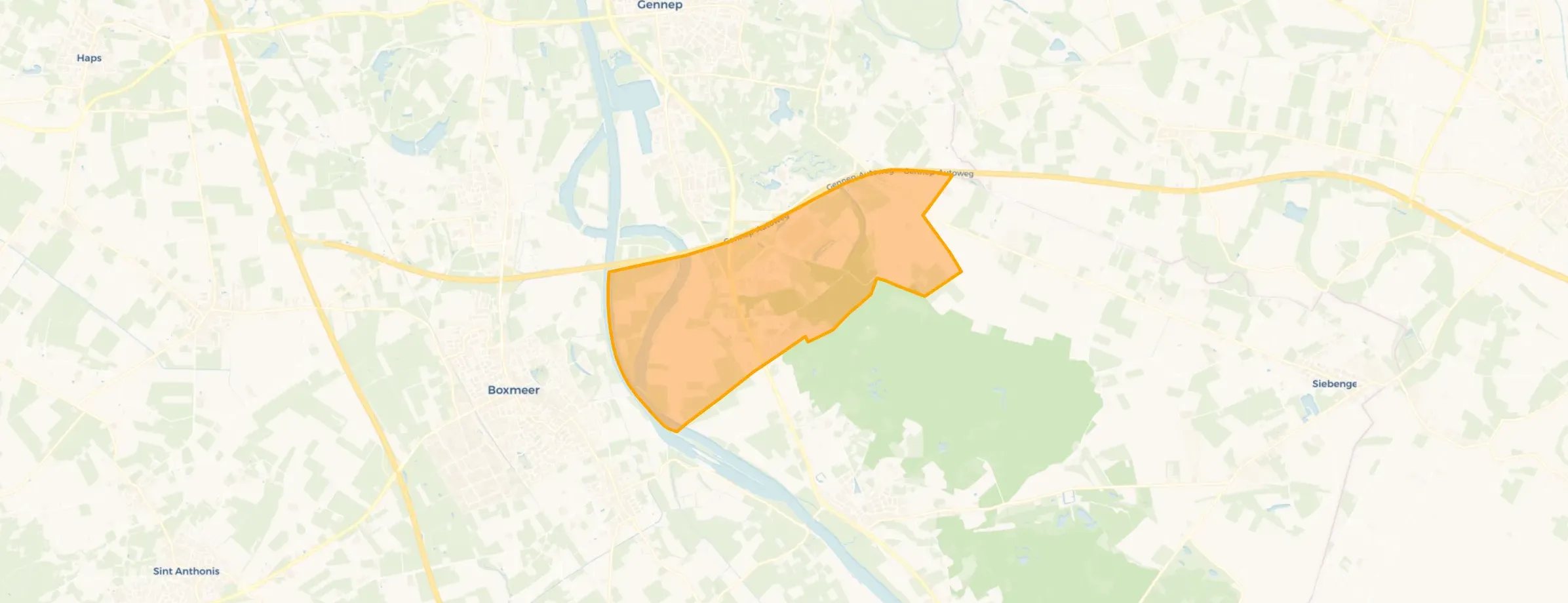Kaart van Diekendaal-Nieuwerf