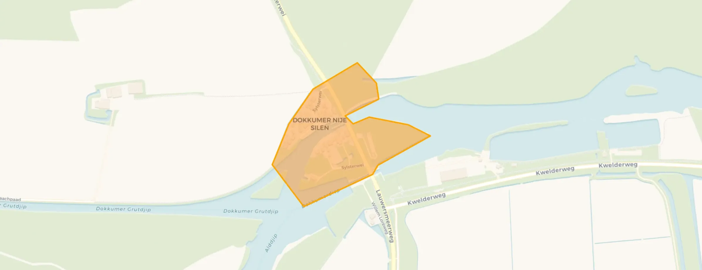 Kaart van Dokkumer Nieuwe Zijlen