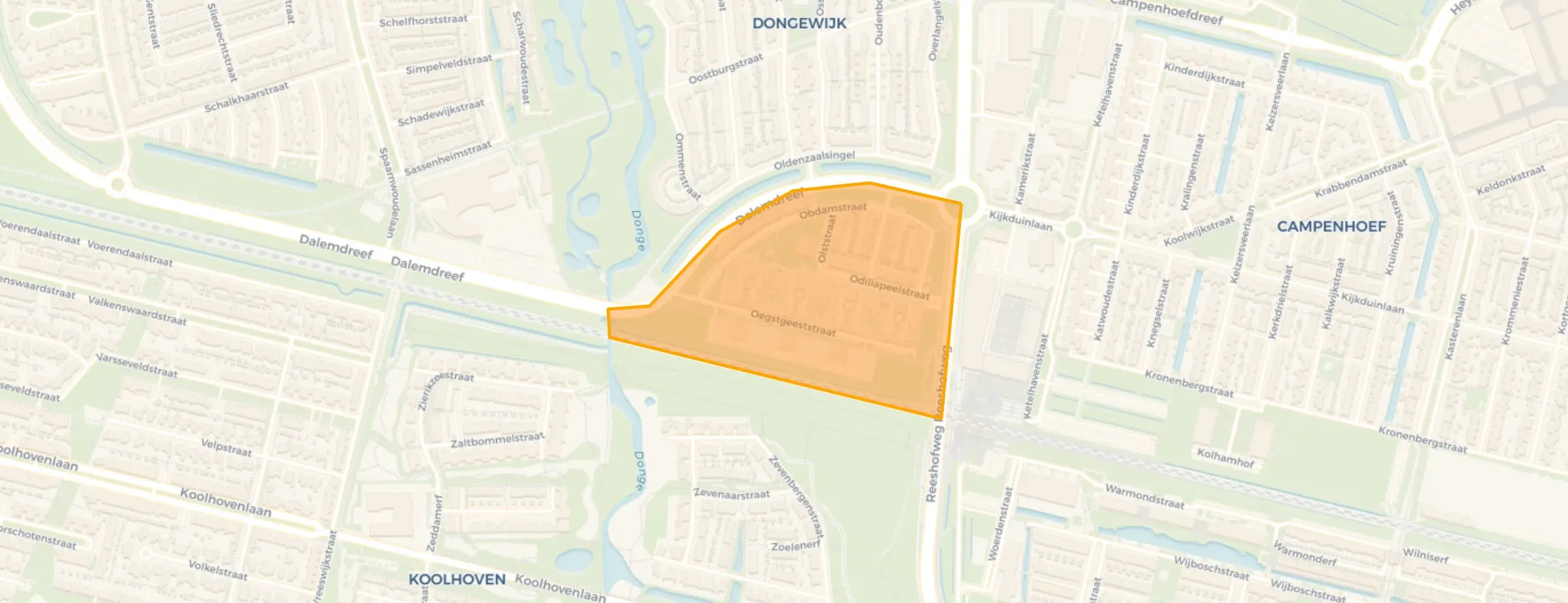 Kaart van Dongewijk Zuid