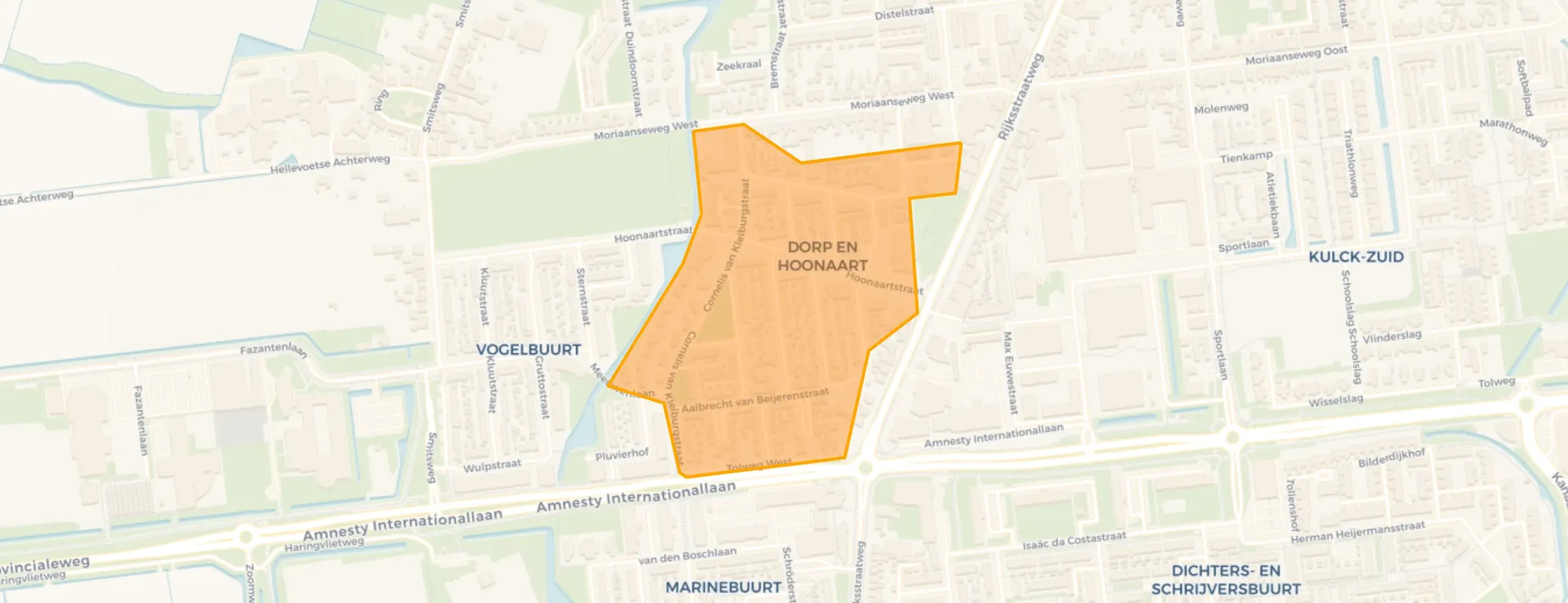 Kaart van Dorp en Hoonaart