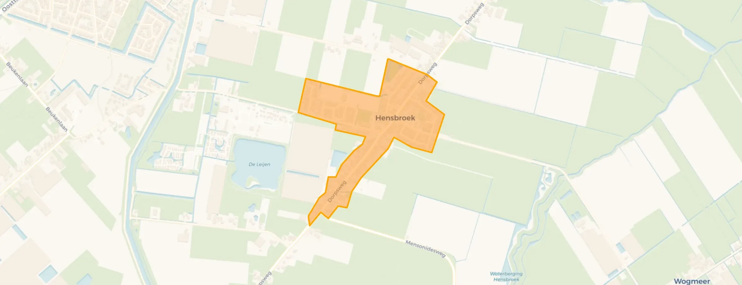 Dorpsweg en omgeving in Koggenland