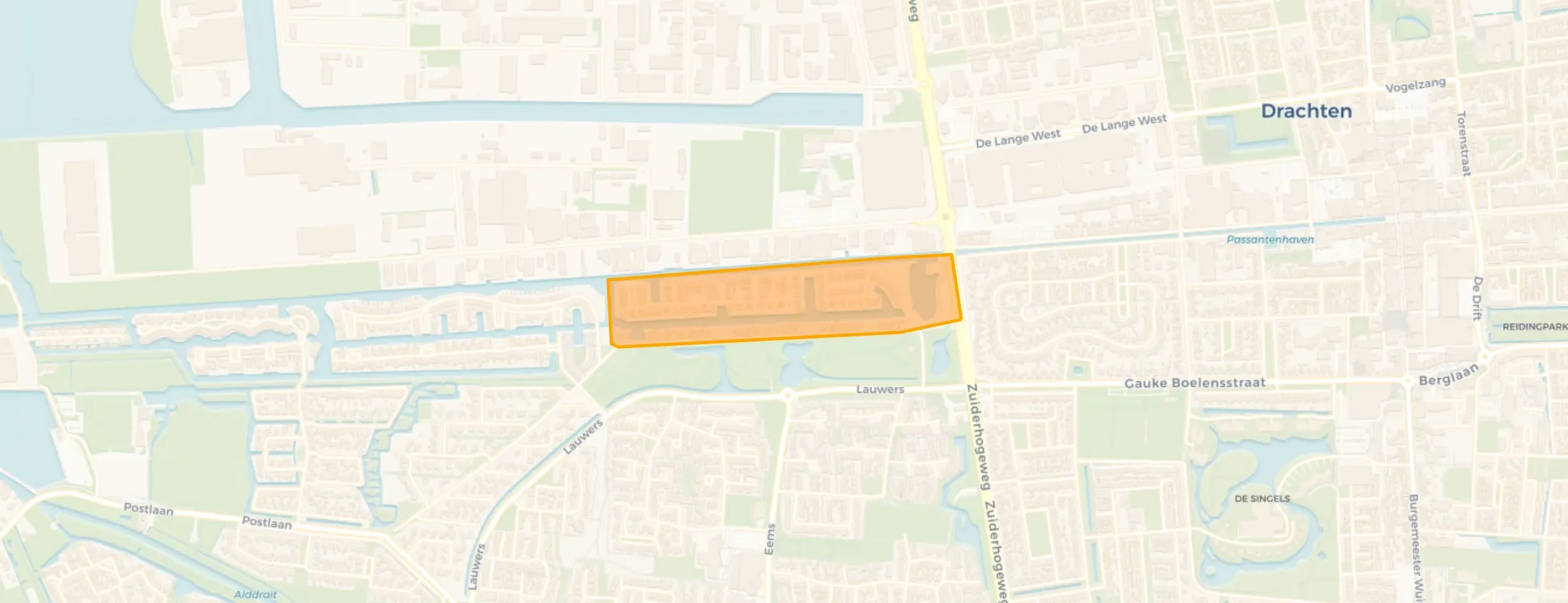 Kaart van Drachstervaart oost