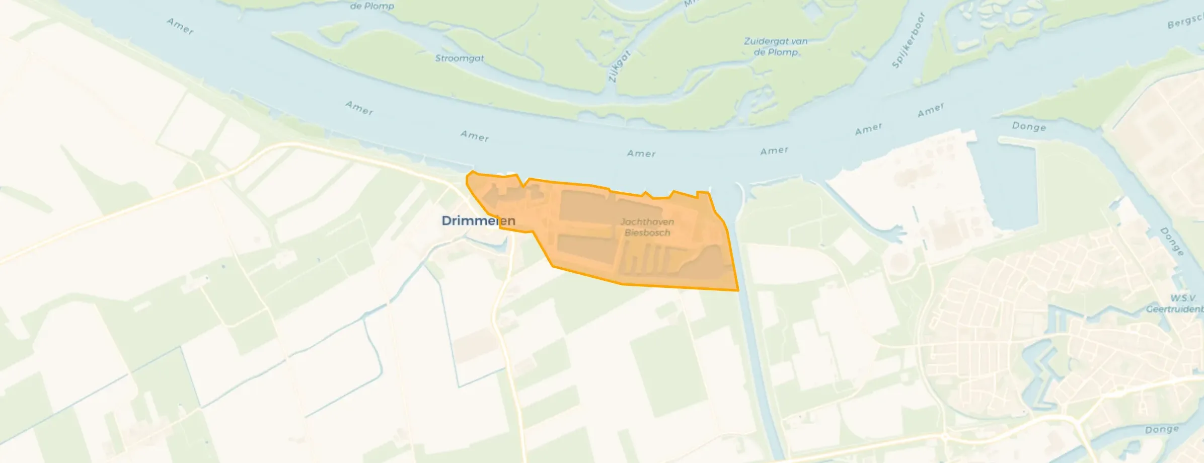 Kaart van Drimmelen havens