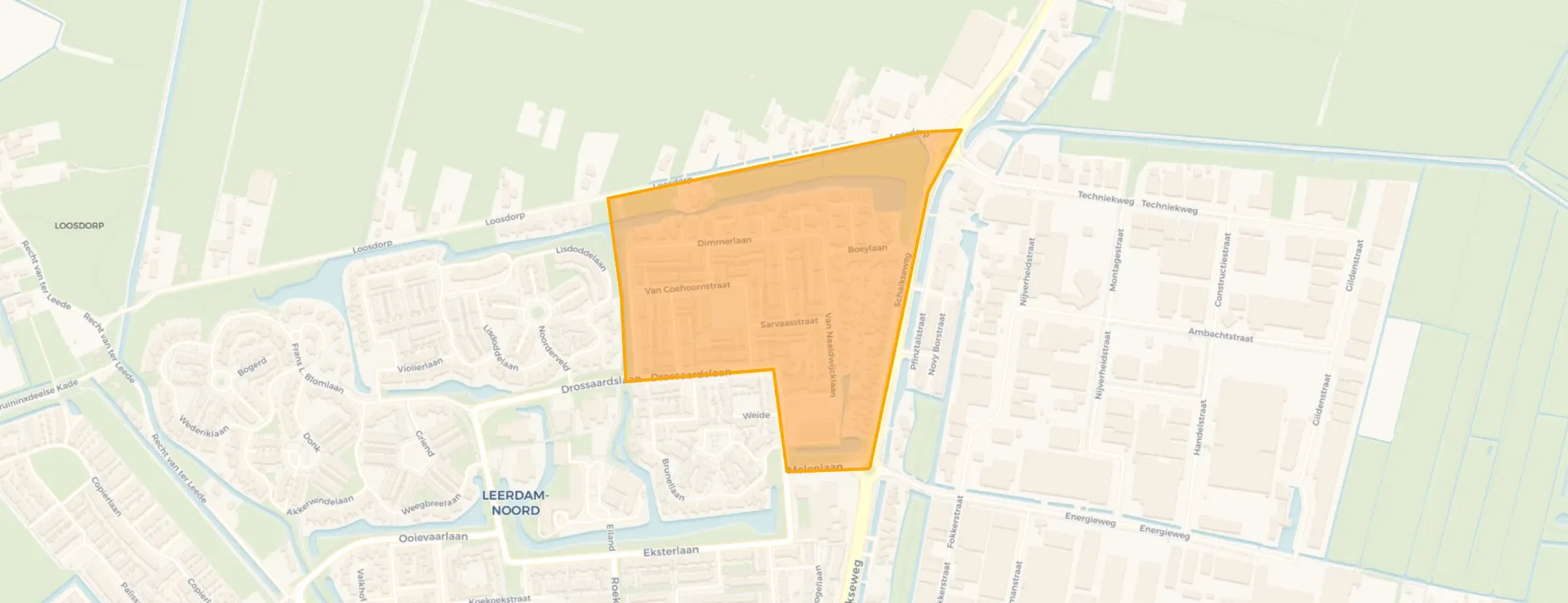 Kaart van Drossaardsbuurt