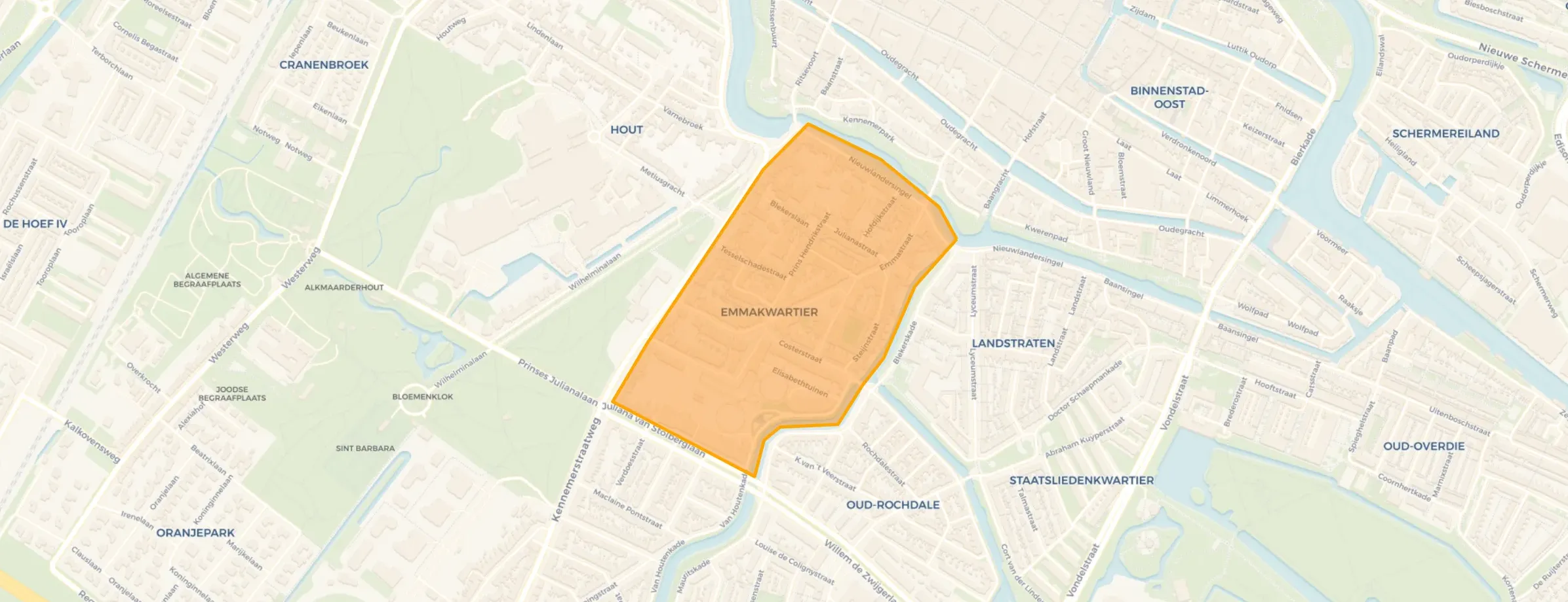 Kaart van Emmakwartier