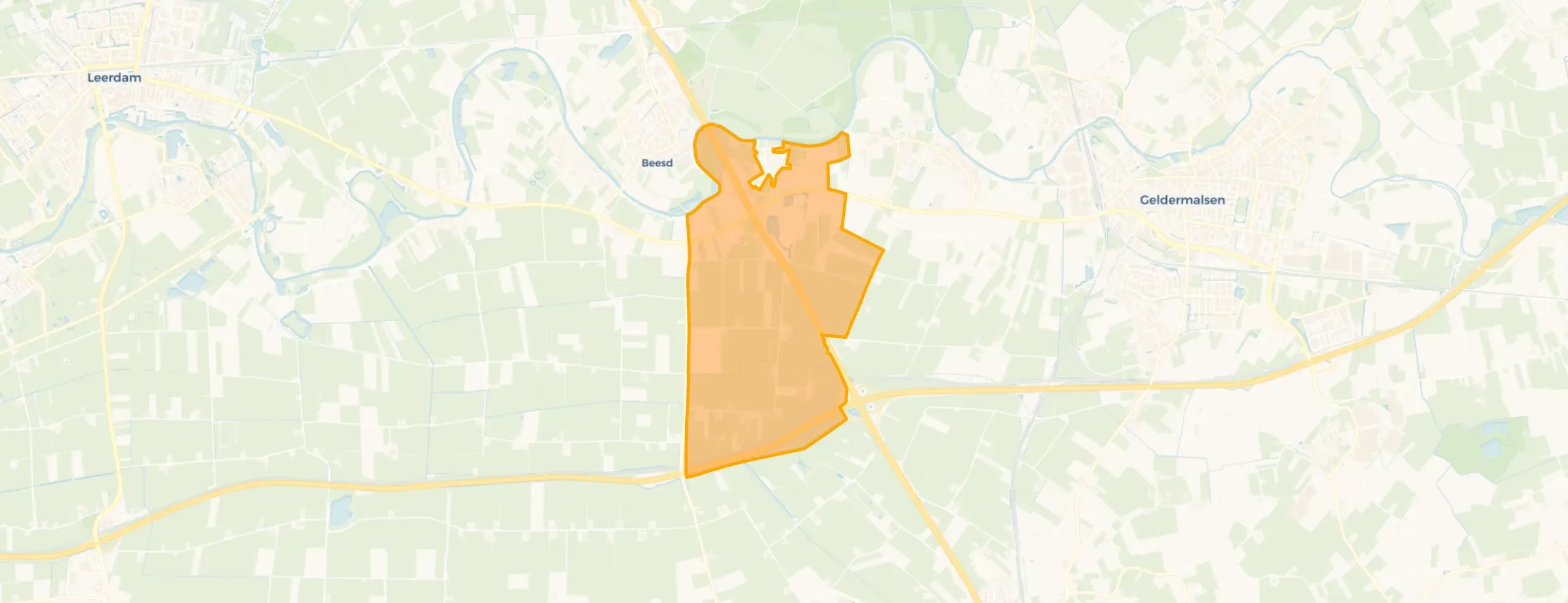 Kaart van Enspijk en omgeving