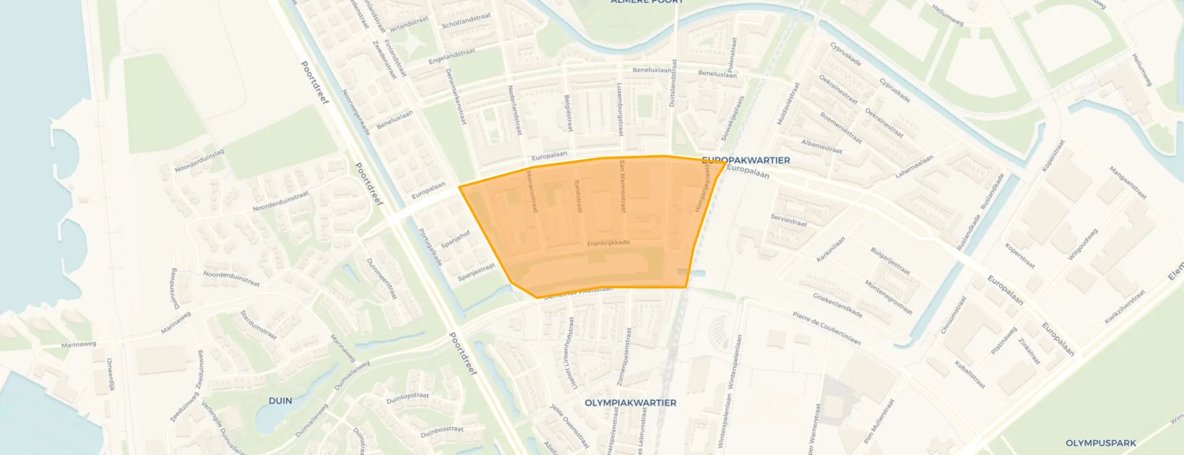 Buurt Europakwartier West-Zuid, Almere