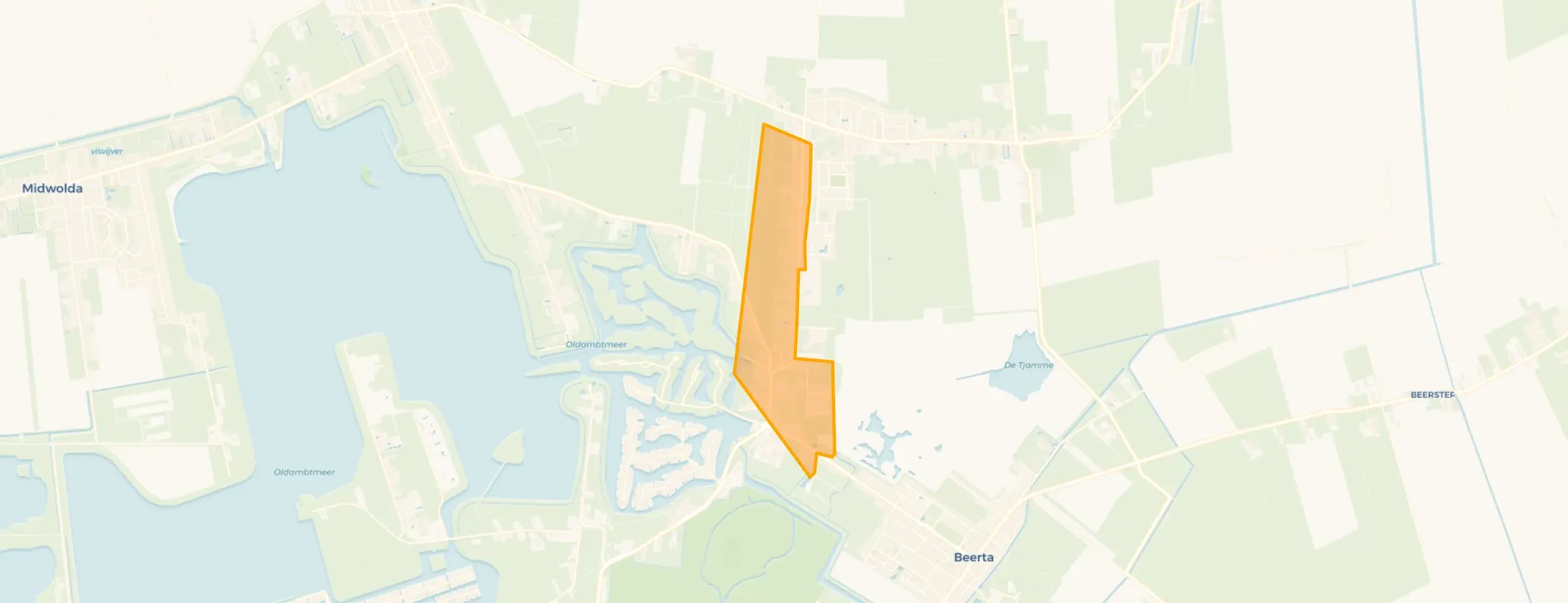 Kaart van Finsterwolde Hardenberg