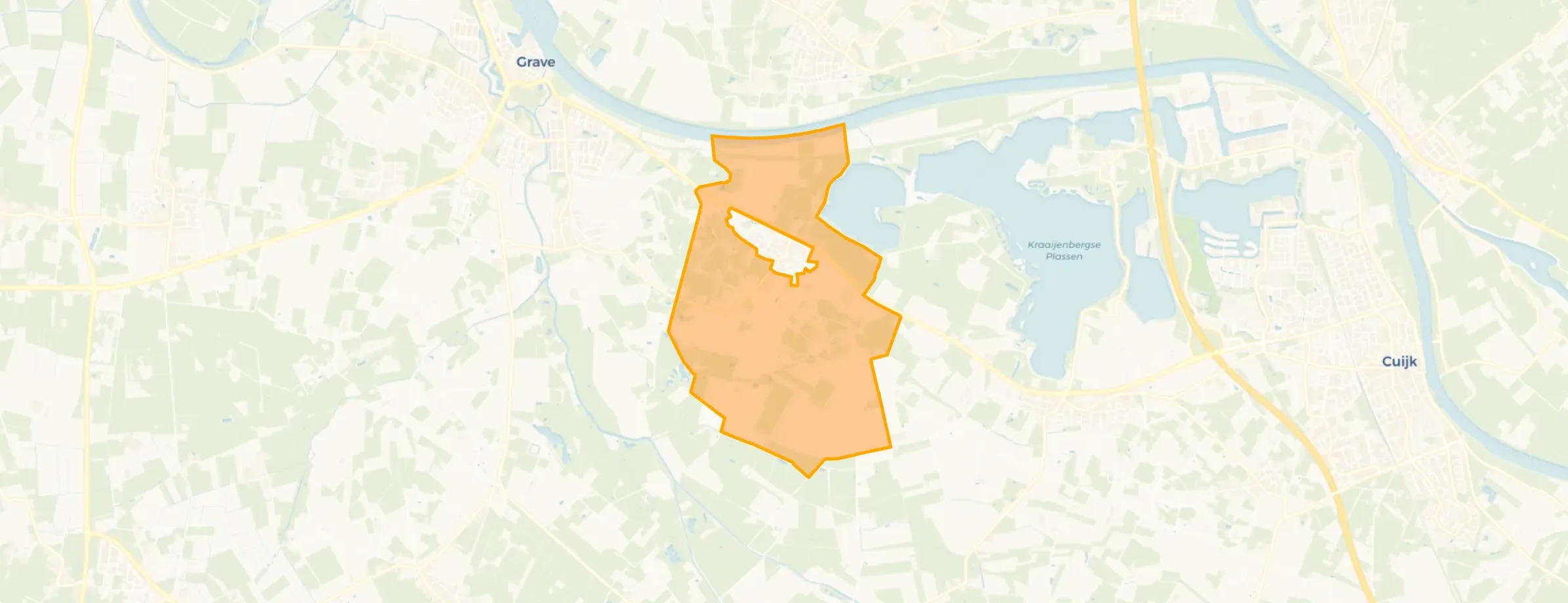 Kaart van Gassel buitengebied
