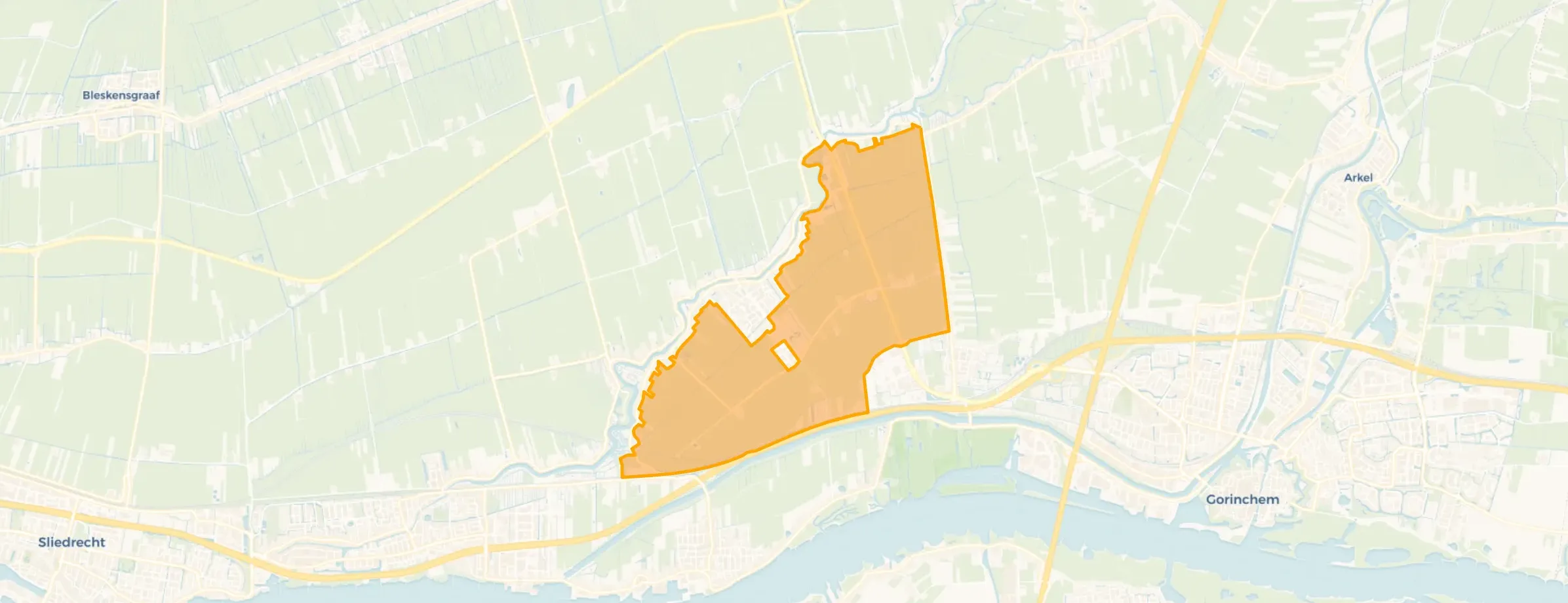 Kaart van Giessenburg-Buitengebied-Zuid