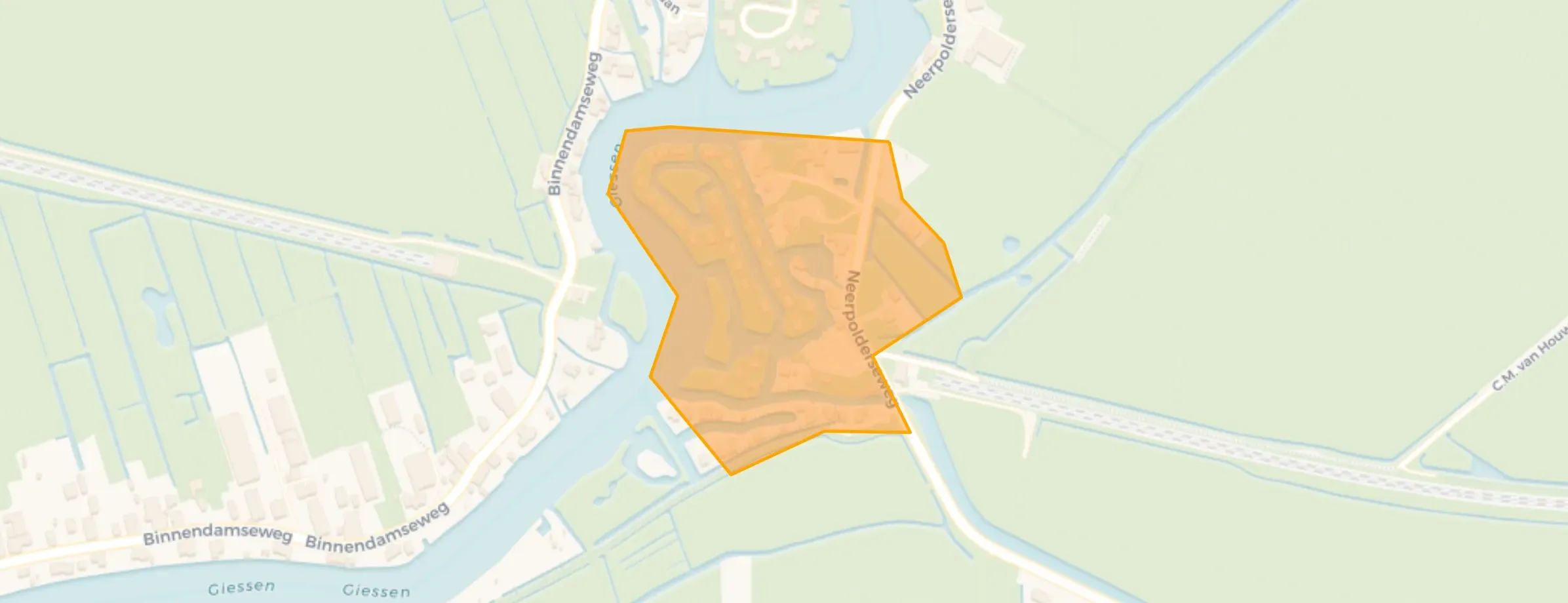 Kaart van Giessenburg-Recreatie-Zuid