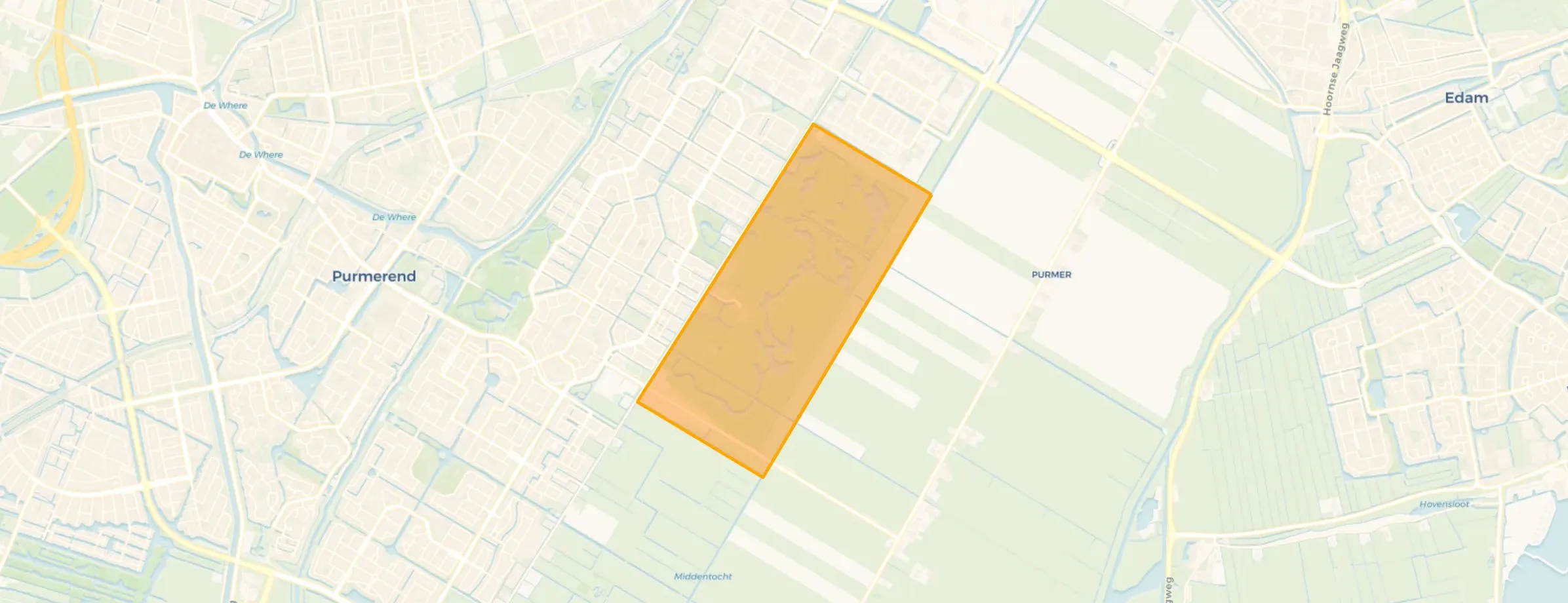 Golfterrein en verspreide bebouwing in Purmerend