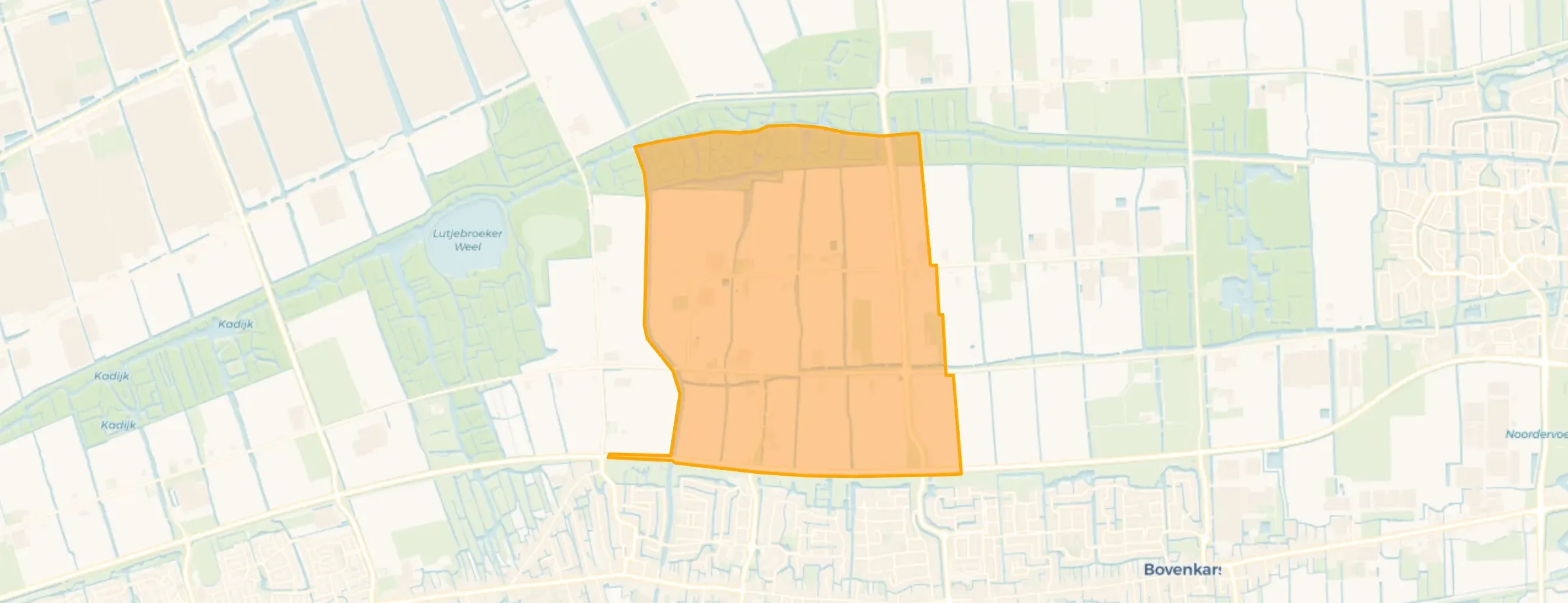 Kaart van Grootebroek buitengebied noord