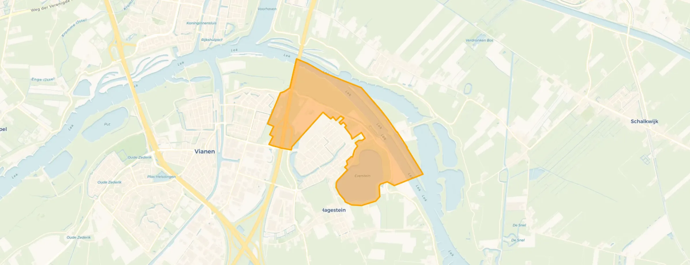 Kaart van Hagestein buitengebied noord