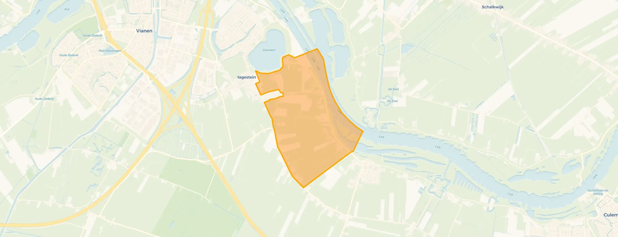 Kaart van Hagestein buitengebied oost