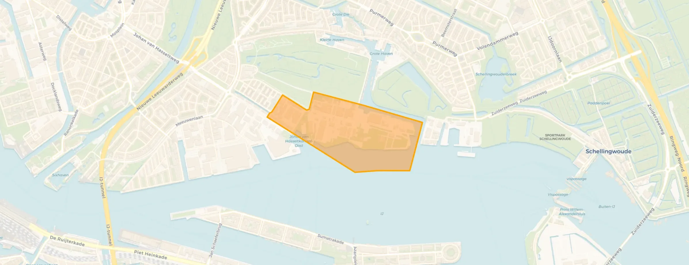 Kaart van Hamerstraatkwartier-Oost