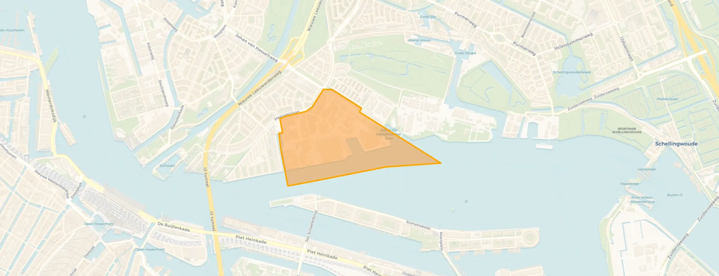 Kaart van Hamerstraatkwartier-West