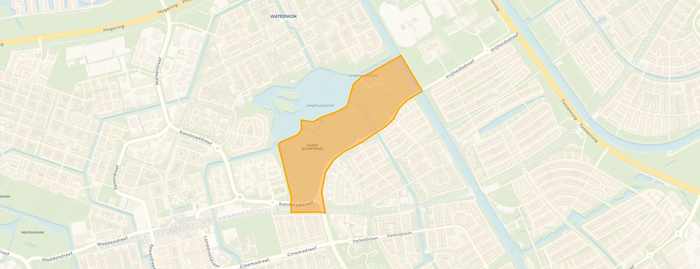 Kaart van Hannie Schaftpark/Bos der Onverzettelijk