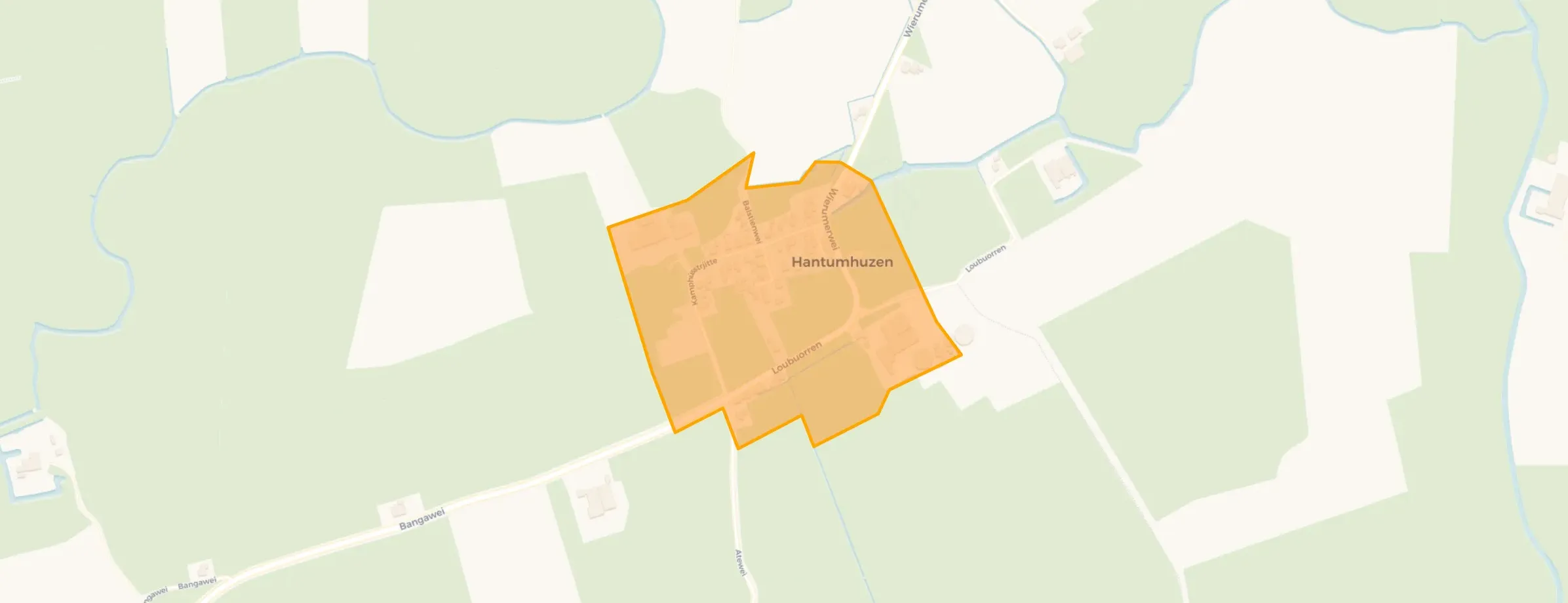 Kaart van Hantumhuizen