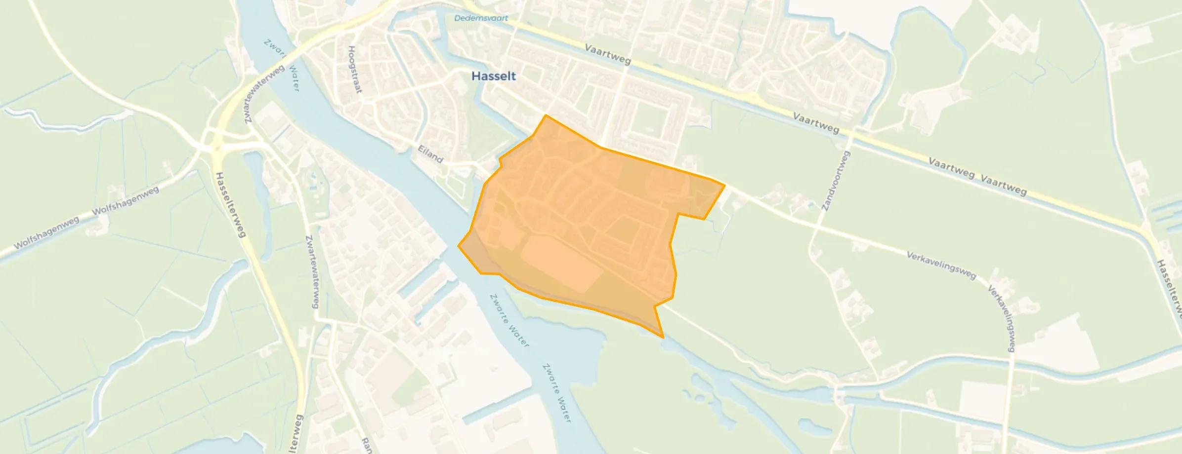 Kaart van Hasselt Dedemsvaart-Zuid