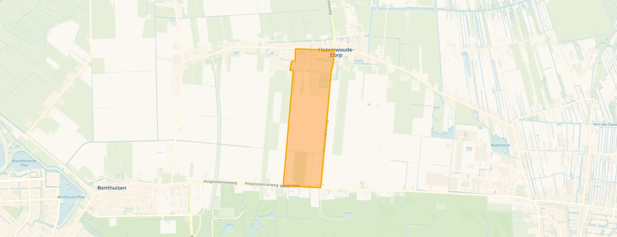 Kaart van Hazerswoude-Dorp-Oost