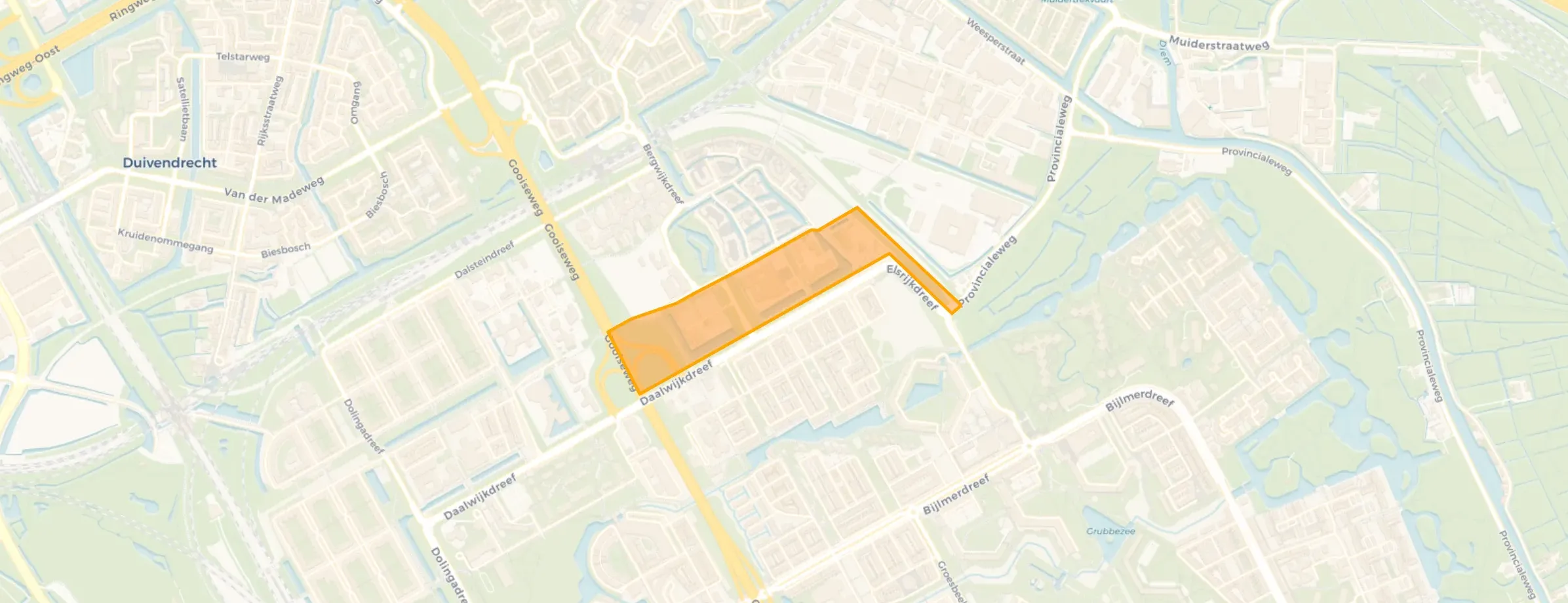 Kaart van Holland Park Zuid