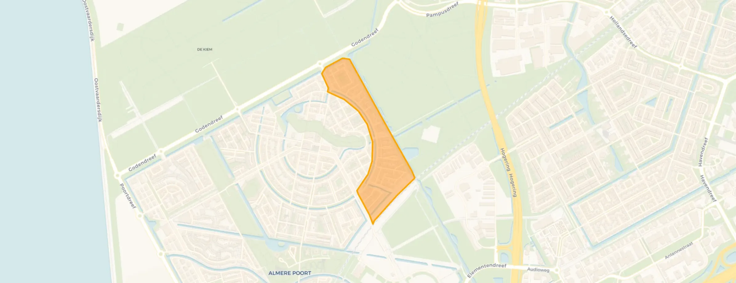 Kaart van Homeruskwartier Oost