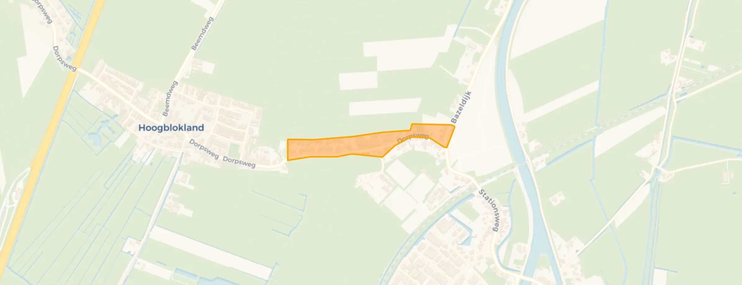Kaart van Hoogblokland-Noord