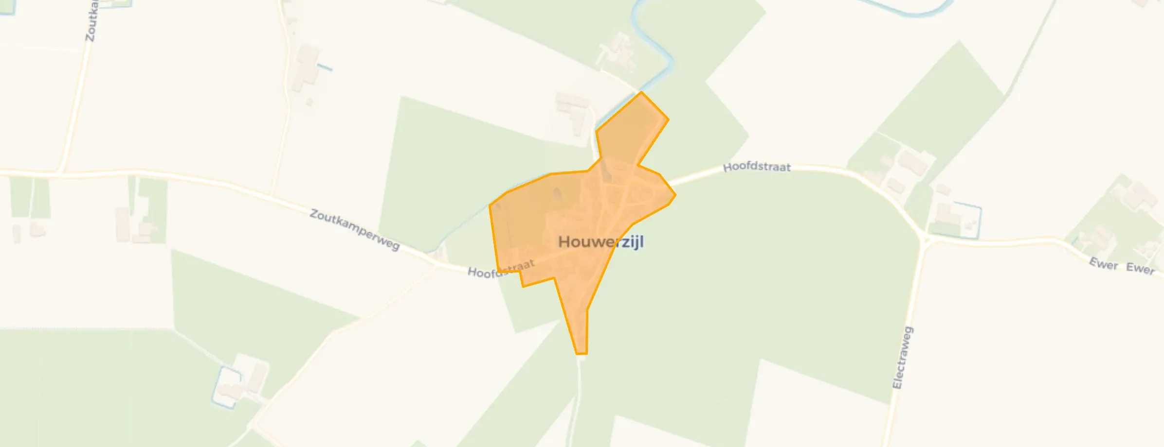 Kaart van Houwerzijl