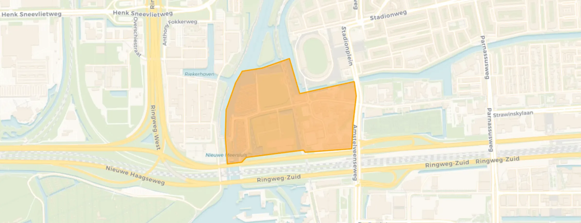 Kaart van IJsbaanpad en omgeving