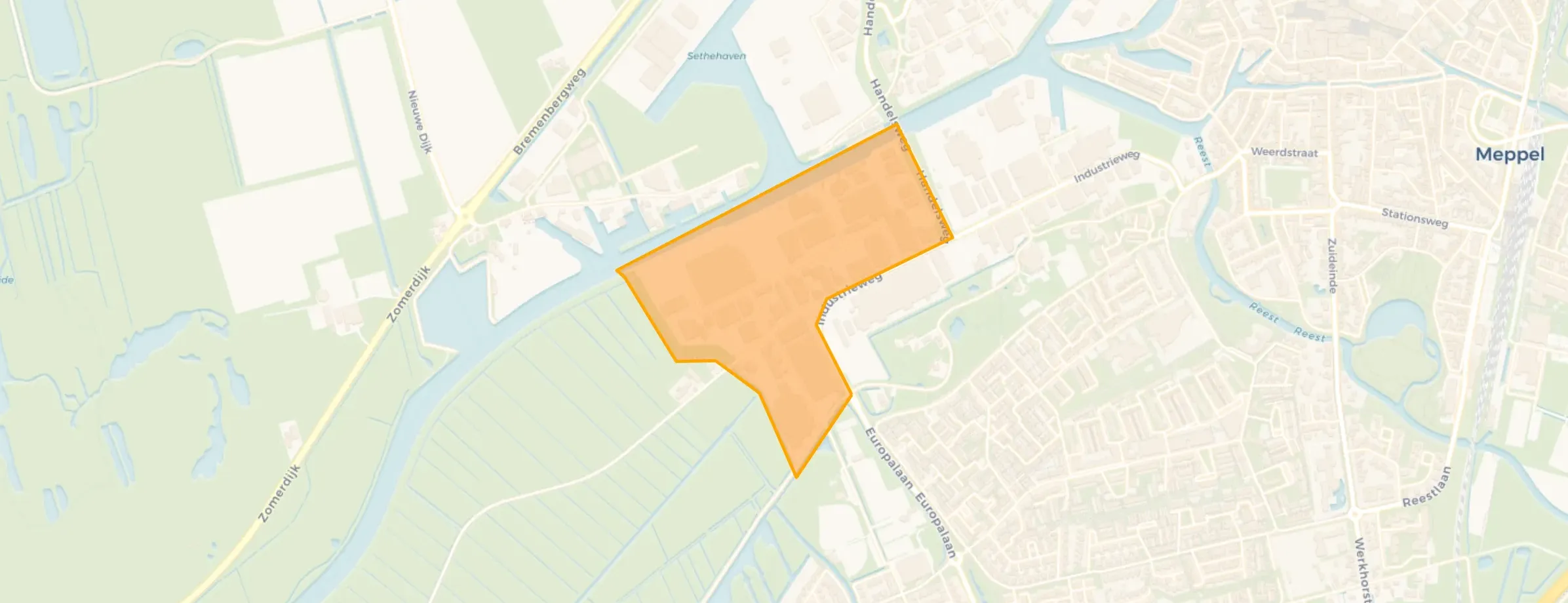 Kaart van Industrie Oevers B