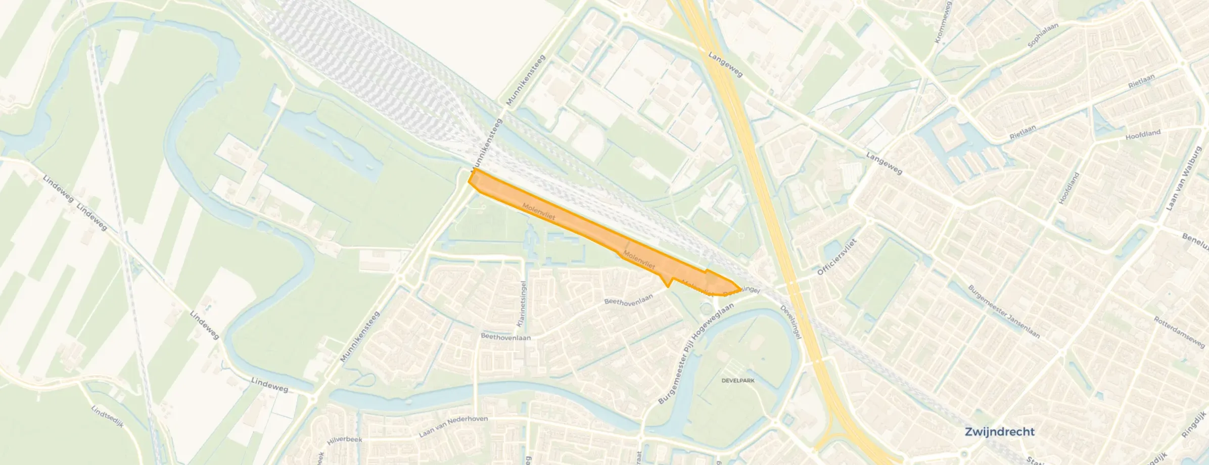 Kaart van Industriegebied Molenvliet