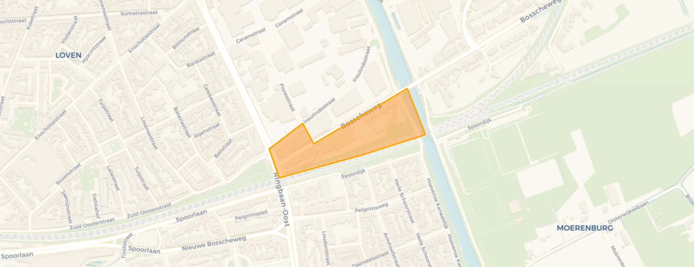 Kaart van Kanaalzone Bosscheweg