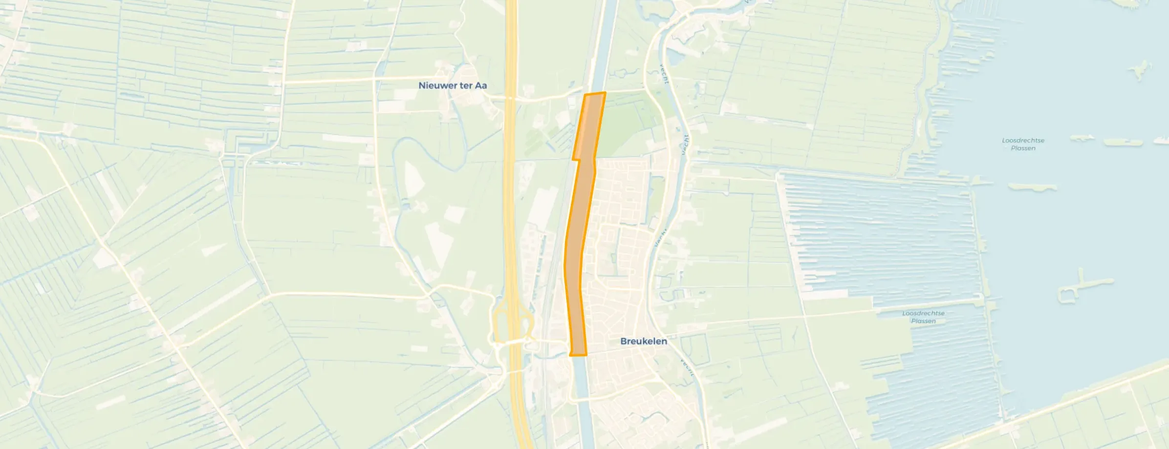 Kaart van Kanaalzone Noord Breukelen