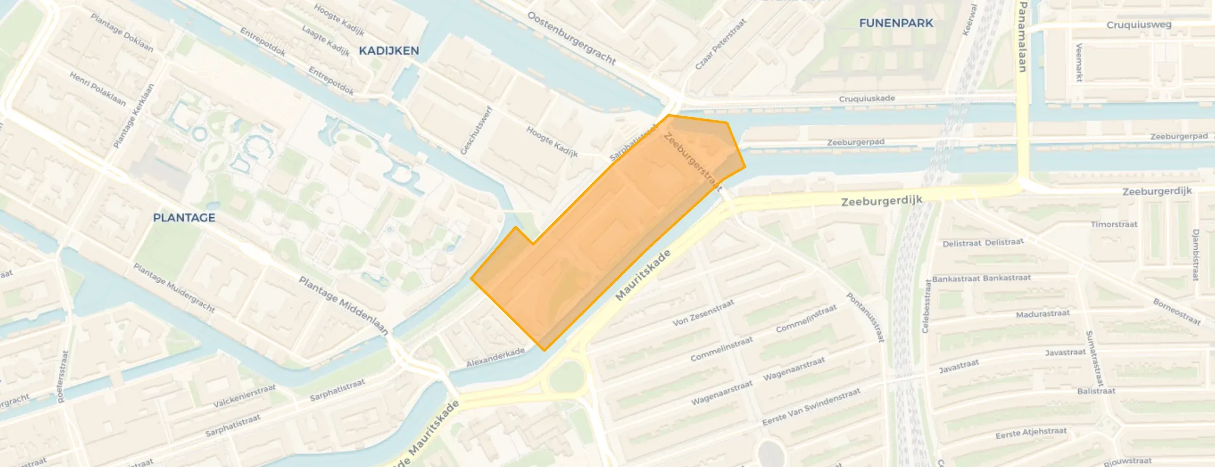 Kaart van Kazernebuurt