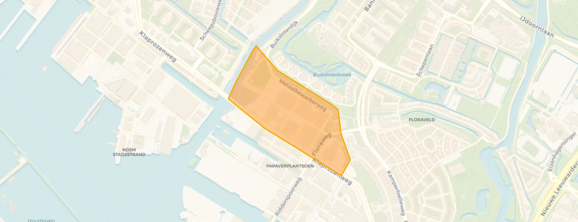 Kaart van Klaprozenbuurt