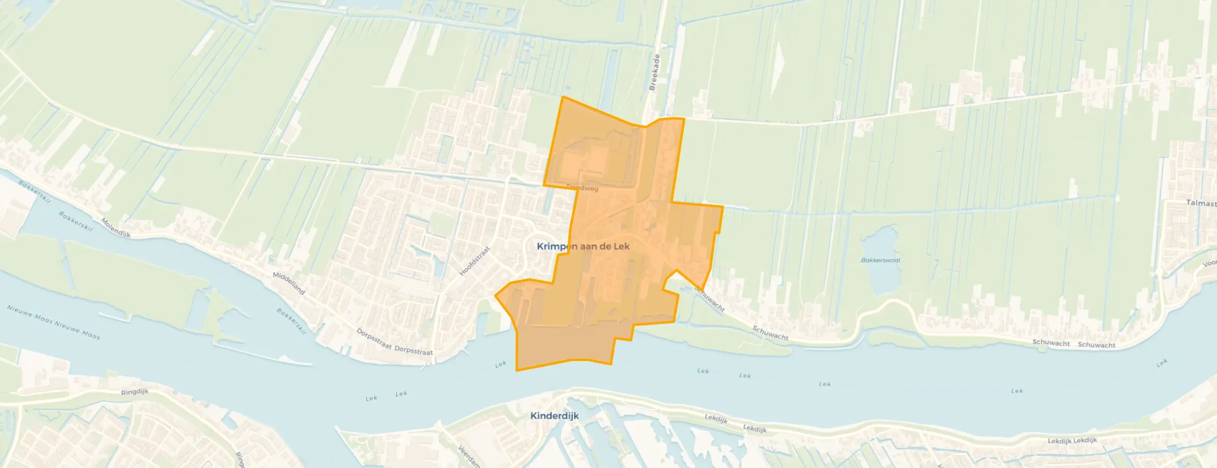 Kaart van Krimpen-Oost